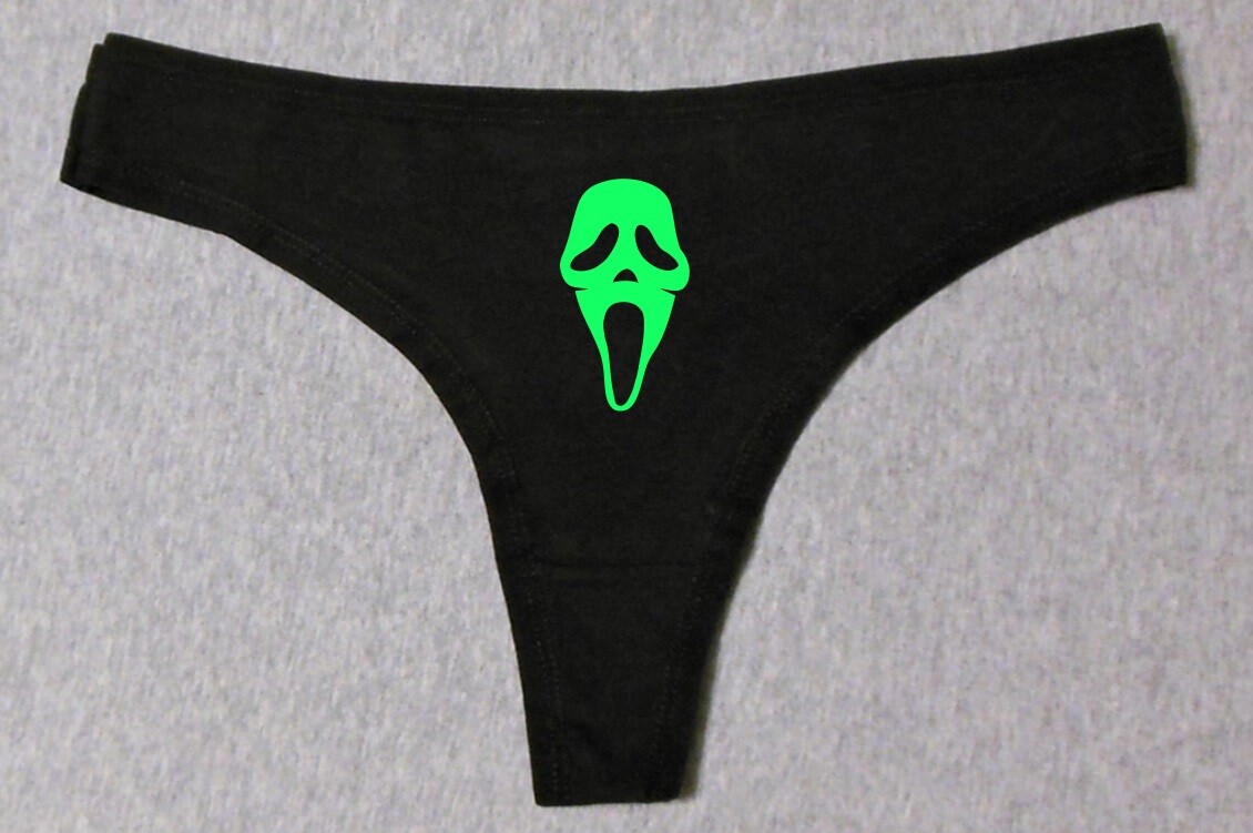 Scream Ghostface Halloween Costume Sexy Cosplay Glow In Dark Slut G-String Thong