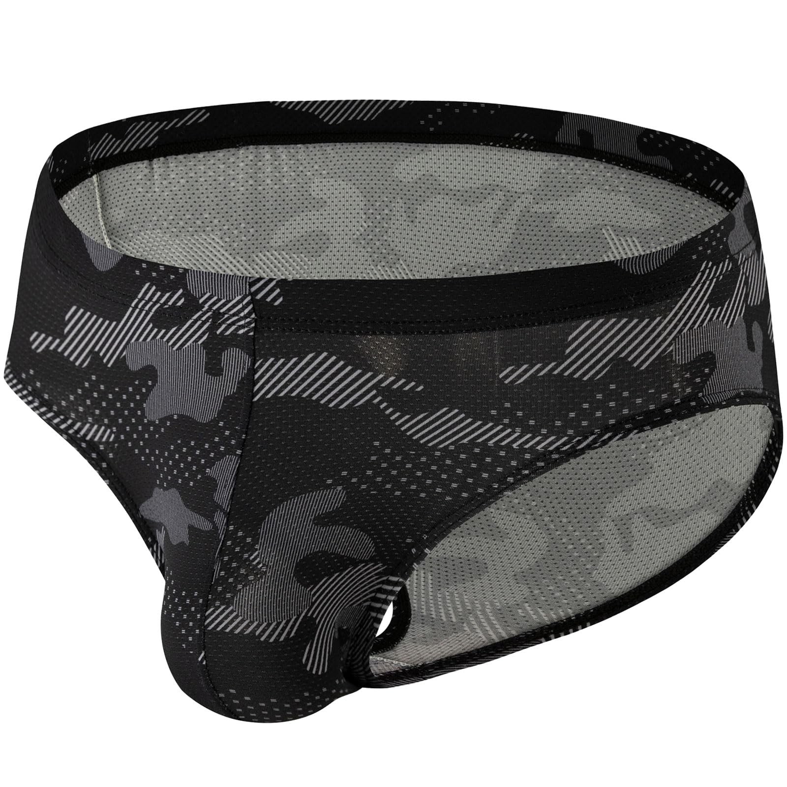 Summer Code Mens Bikini Briefs Bulge Pouch Underwear Breathable Medium, Black