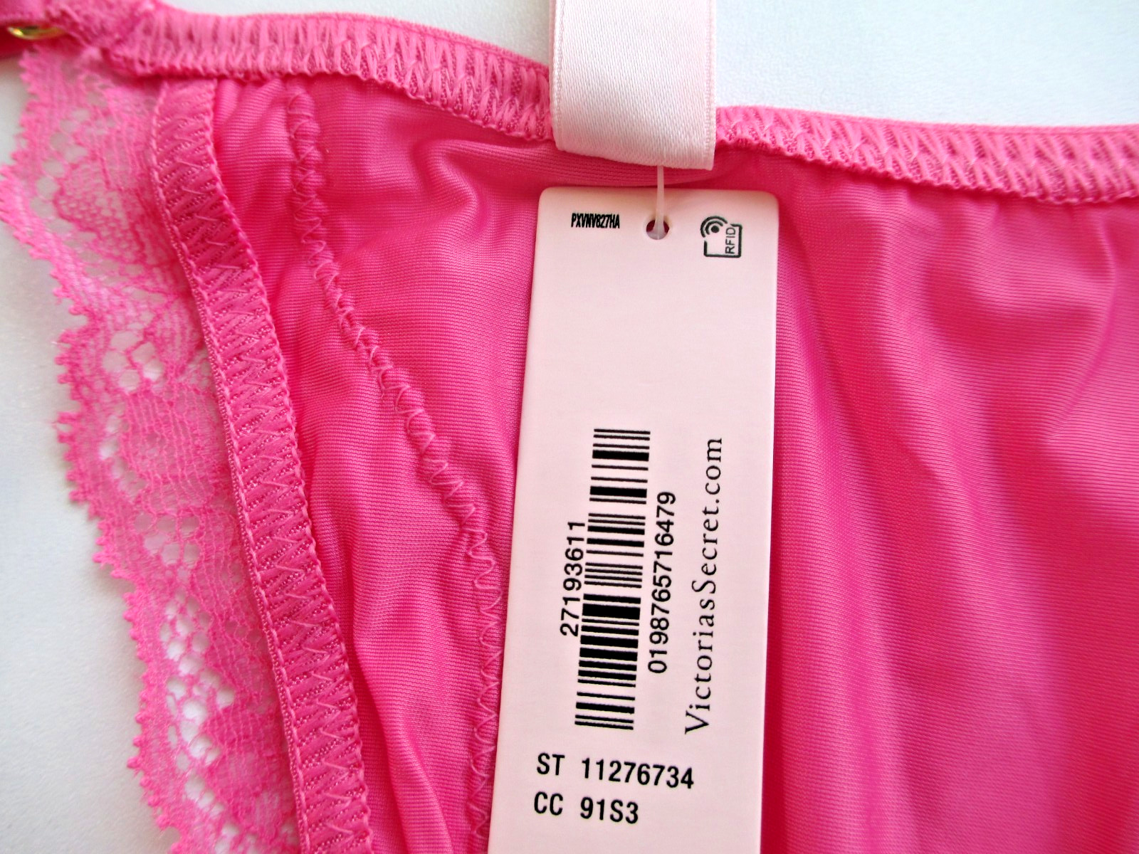 VICTORIA’S SECRET VERY SEXY V-String Thong Panty S M L XL Pink NWT Lace Trim VS