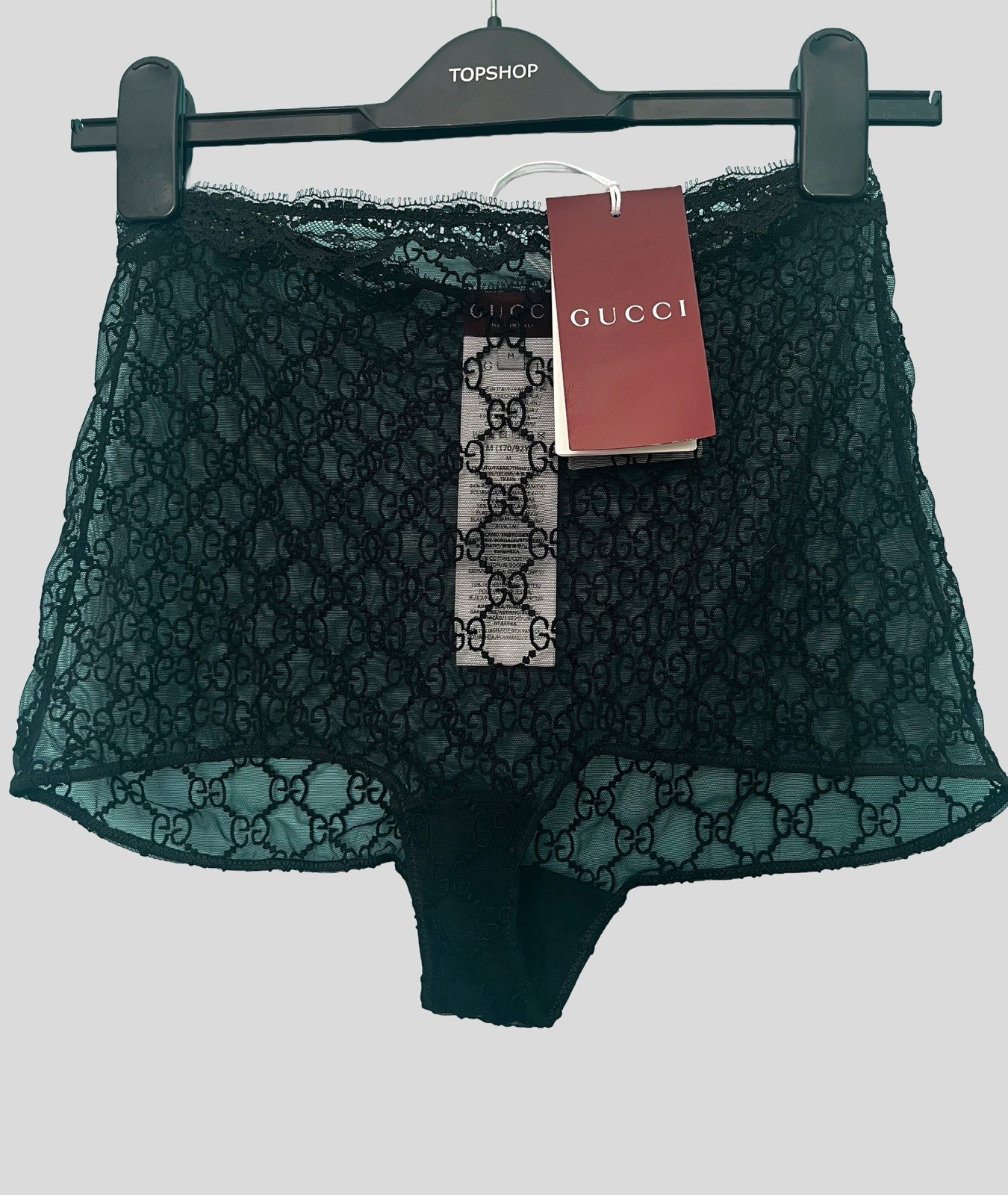 Gucci GG Embroidered Tulle Highwaisted briefs Size M UK 10-12 With Box