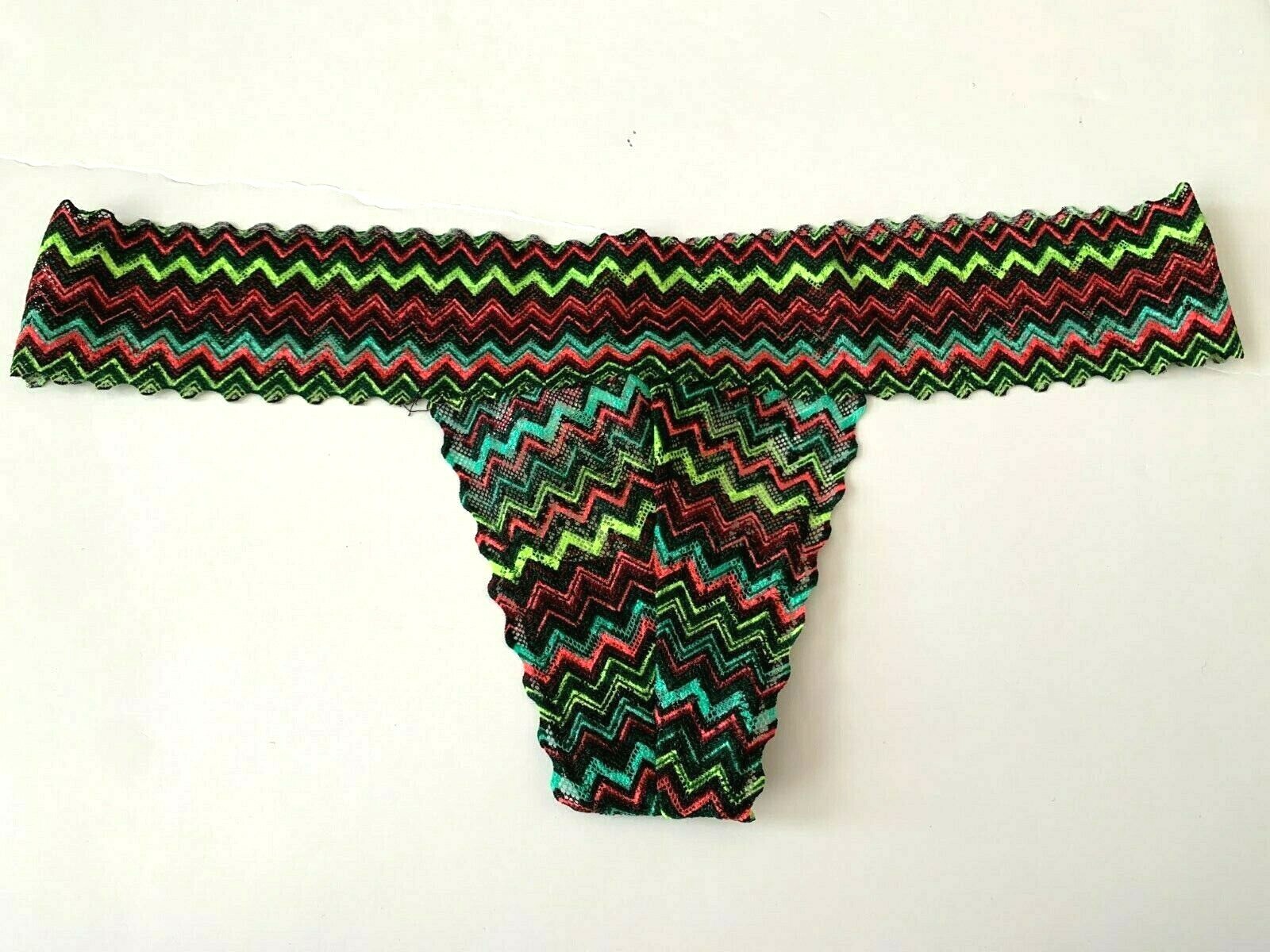 2x Victoria’s Secret Pink extra low rise Thong Tanga Panty Multicolor L