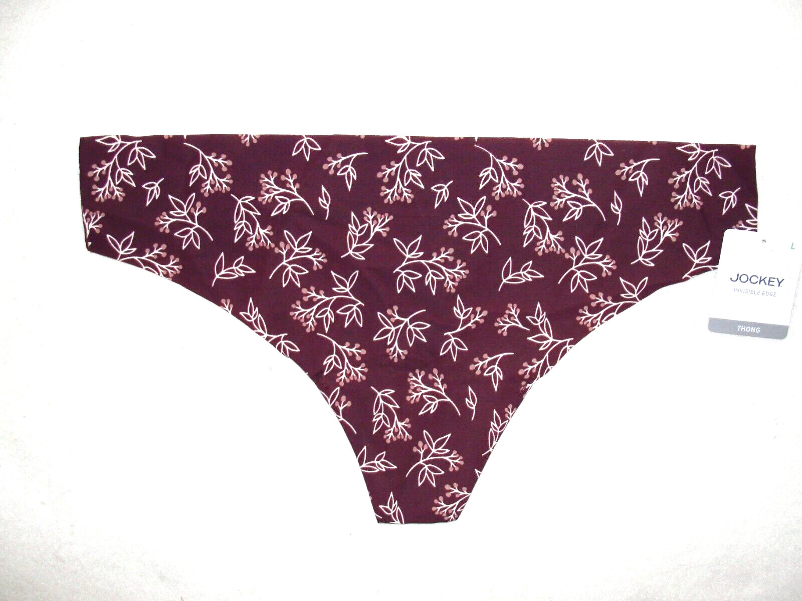 Womens Jockey Invisible Edge Microfiber Thong – Size L (7) – New with Tag