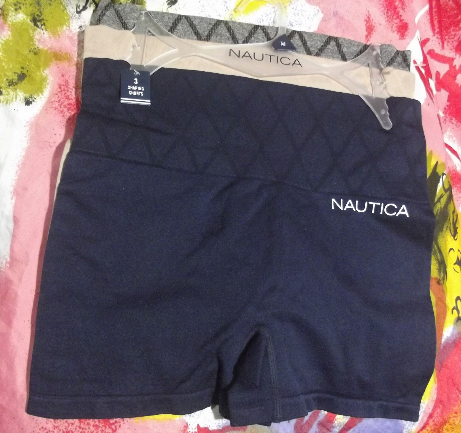 3 NEW NAUTICA NT7099 3PKD TUMMY TONING HI-WAIST THIGH SLIMMER SHORT PANTIES M