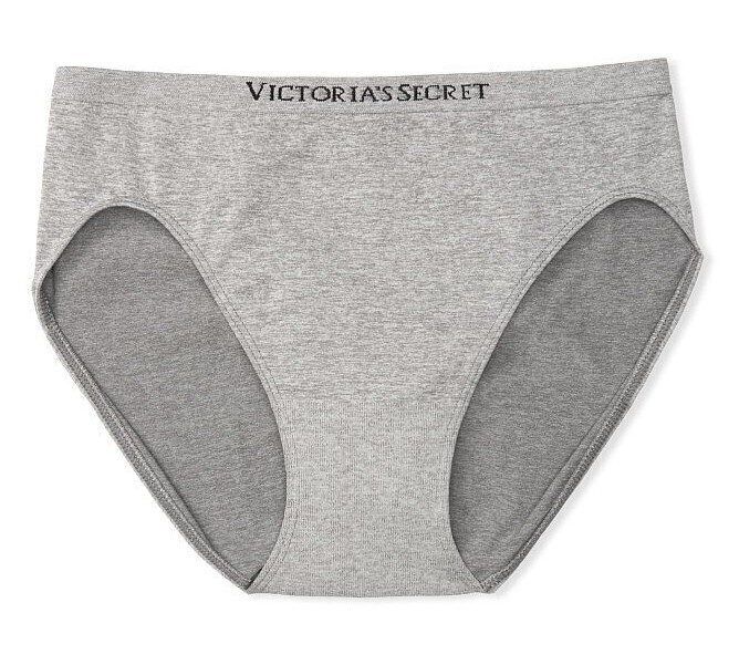 L Grey SEAMLESS NOSHOW FULLCOVER Victorias Secret High Leg Waist Brief Panty