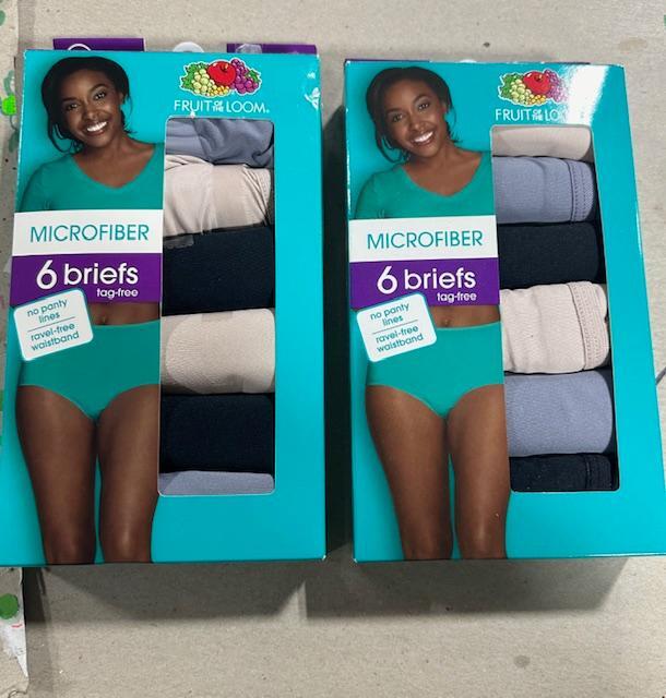 12 Pack Fruit of the Loom Tag Free Smoothing MICROFIBER Brief Panties Sz – 9