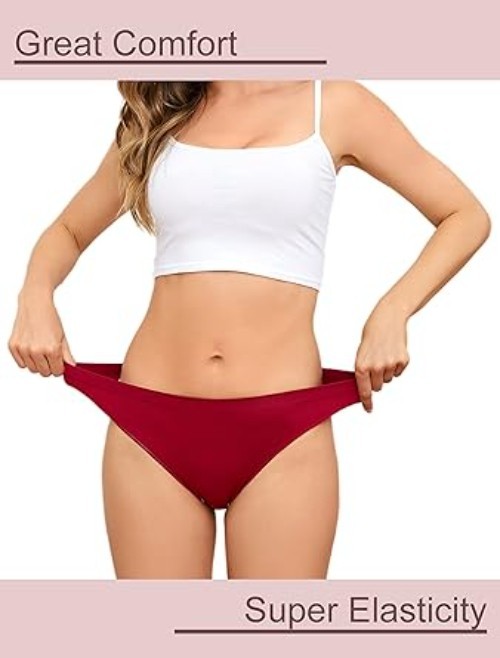 Womens Cheeky Bikini Panties 5 Pack Seamless No Show Soft Hipster Briefs New USA
