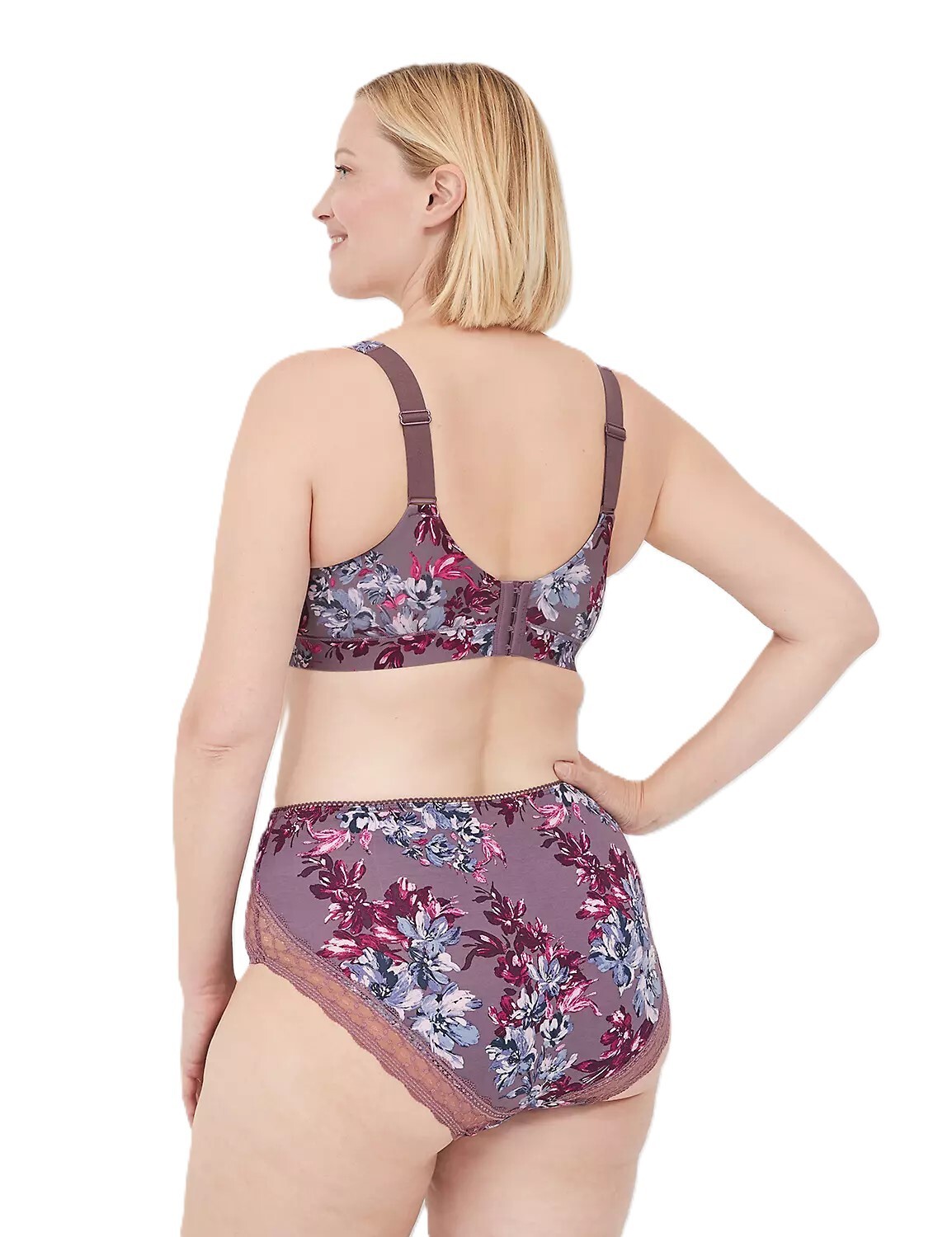 Cacique~New WithTags~Lavendar Cotton High-Leg Brief Panty Lace Back~38-40 (6X)