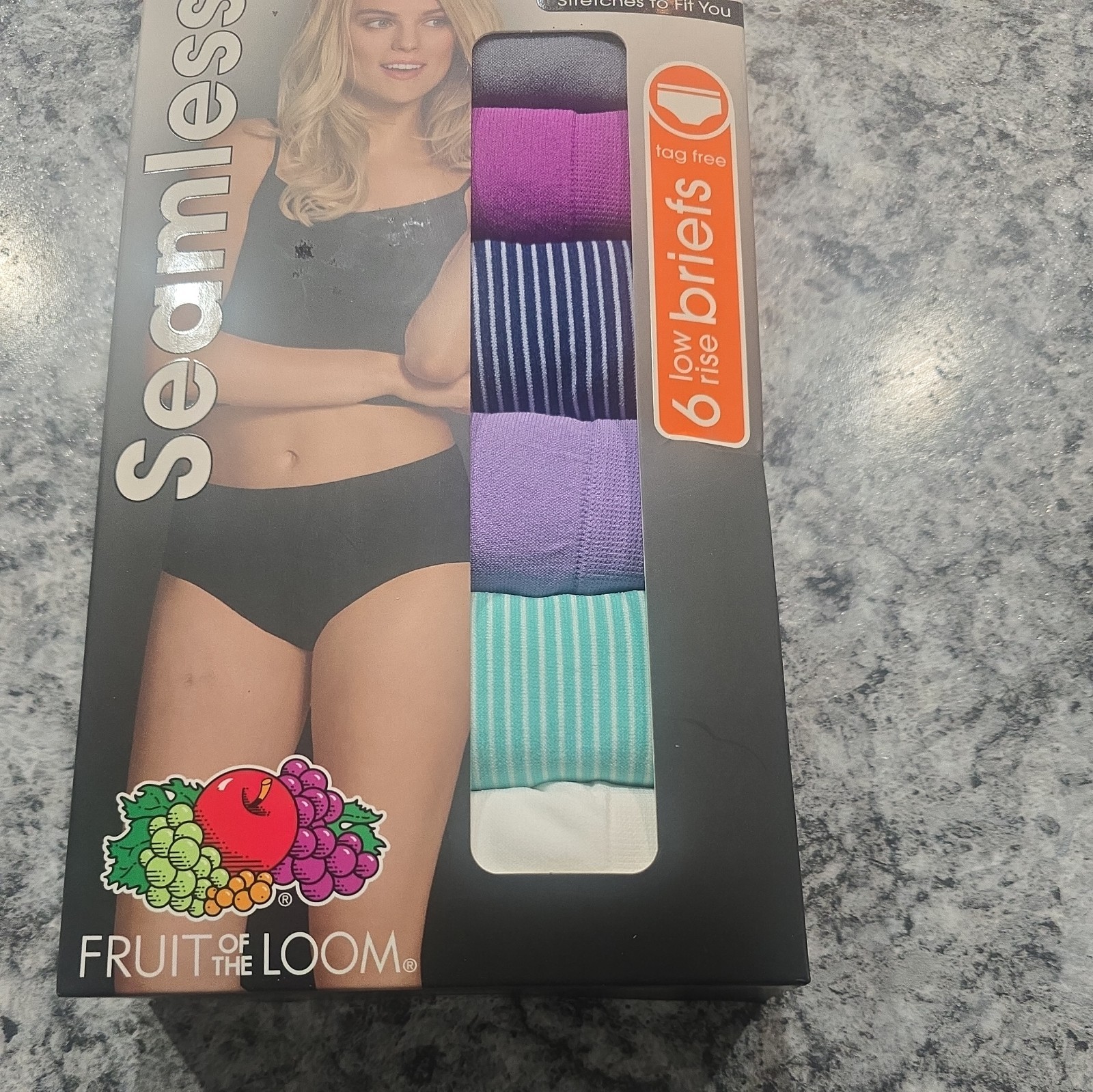 6 Pair Size 8/XL Fruit of the Loom Women’s Seamless Low Rise Briefs with Stretch