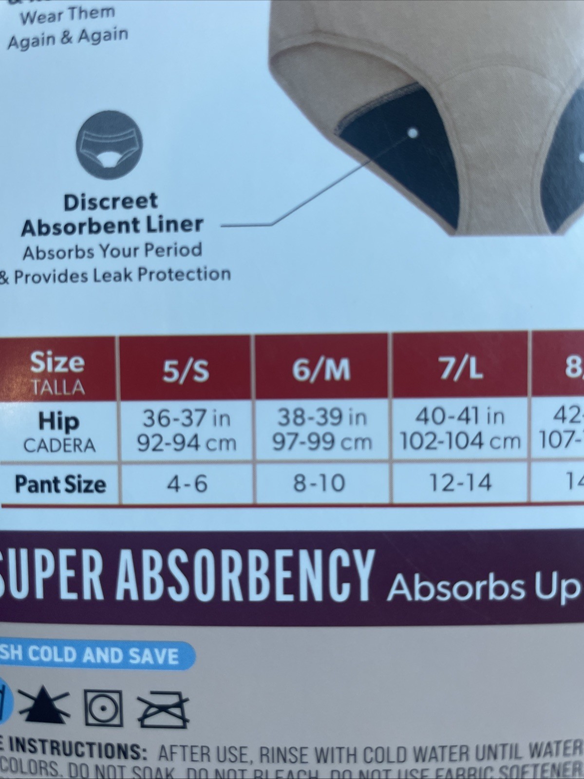 Hanes Women’s Comfort, Period Super Absorbency Hipsters – Size 6/M – New 3 PRs