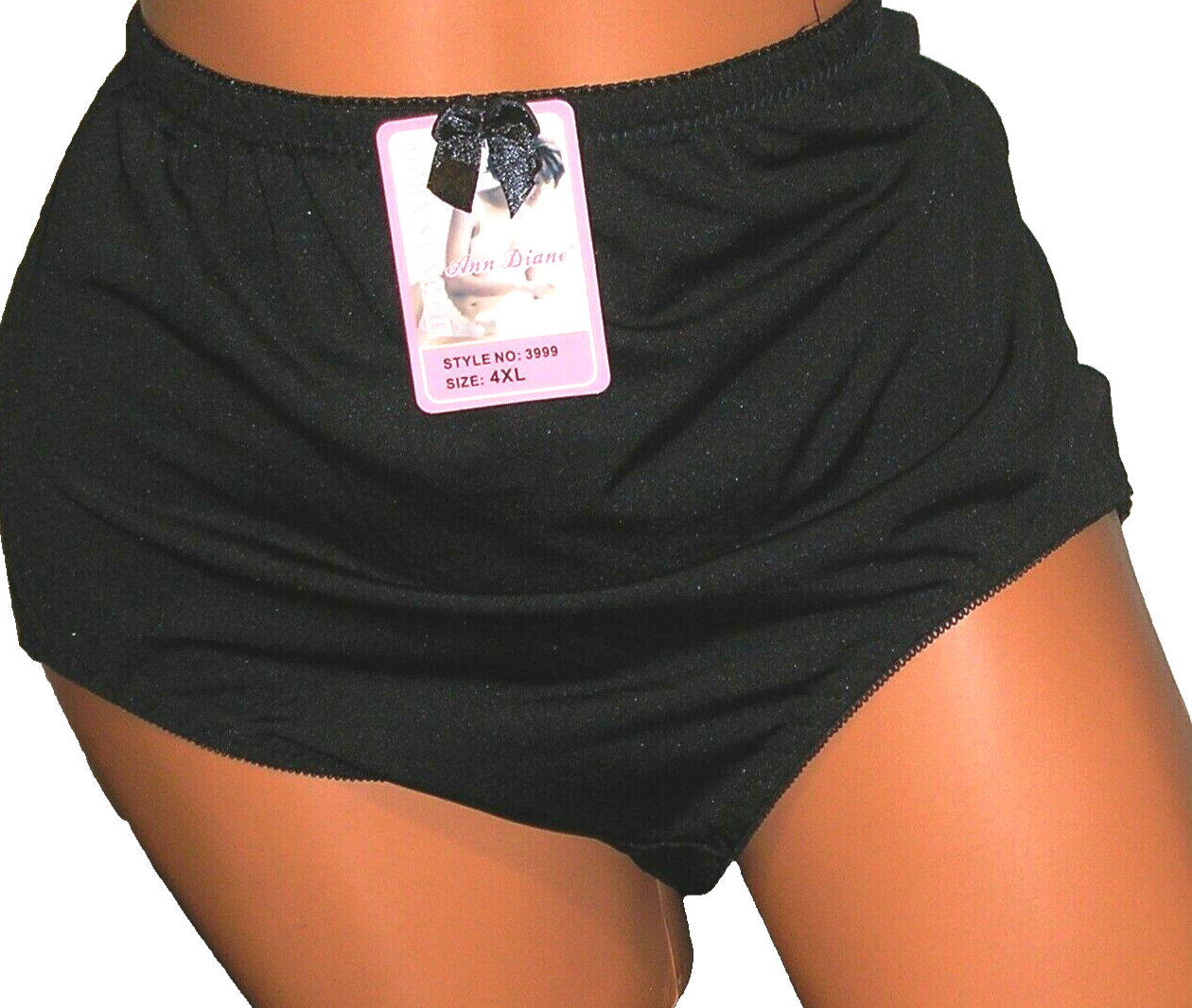 Panties Lingerie Ann Diane Plus Black Briefs Size 4XL Adult Gift
