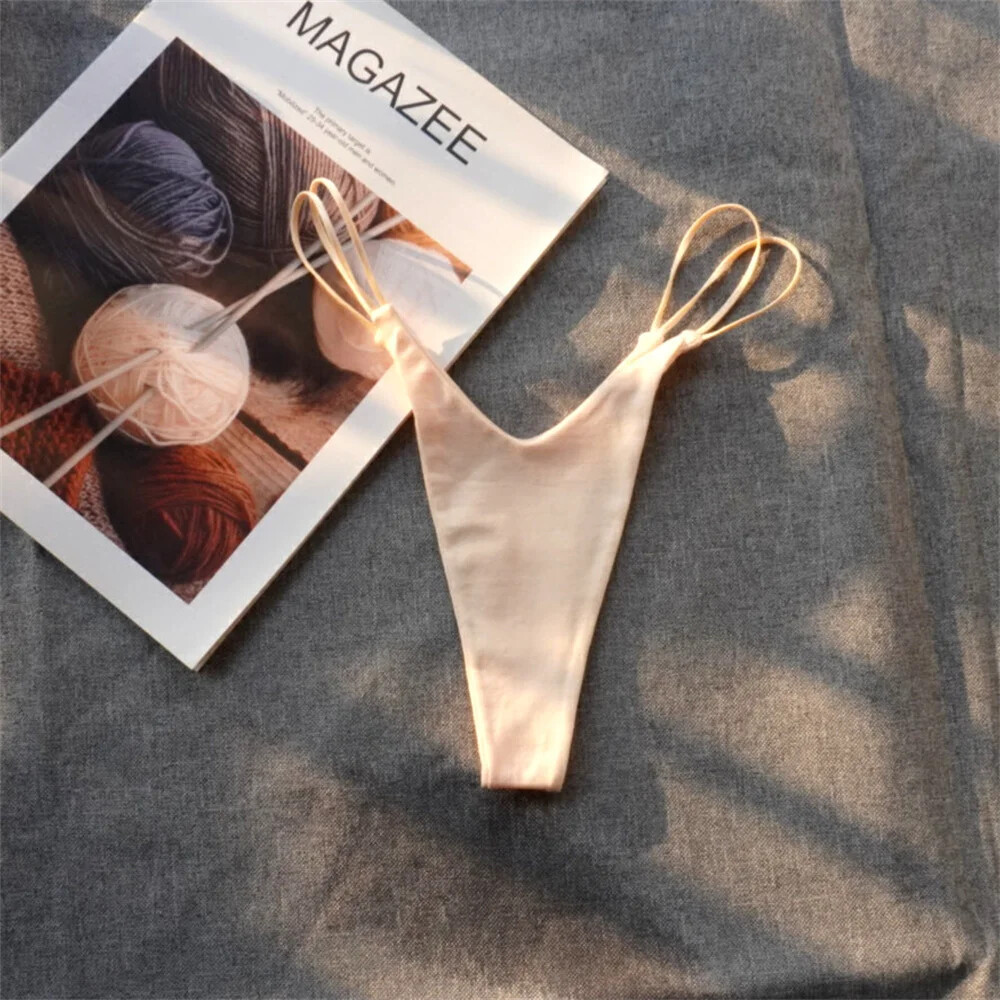 1/2 Pcs Brazilian Women Cotton Thong Underwear Sexy Panties Female Underpants