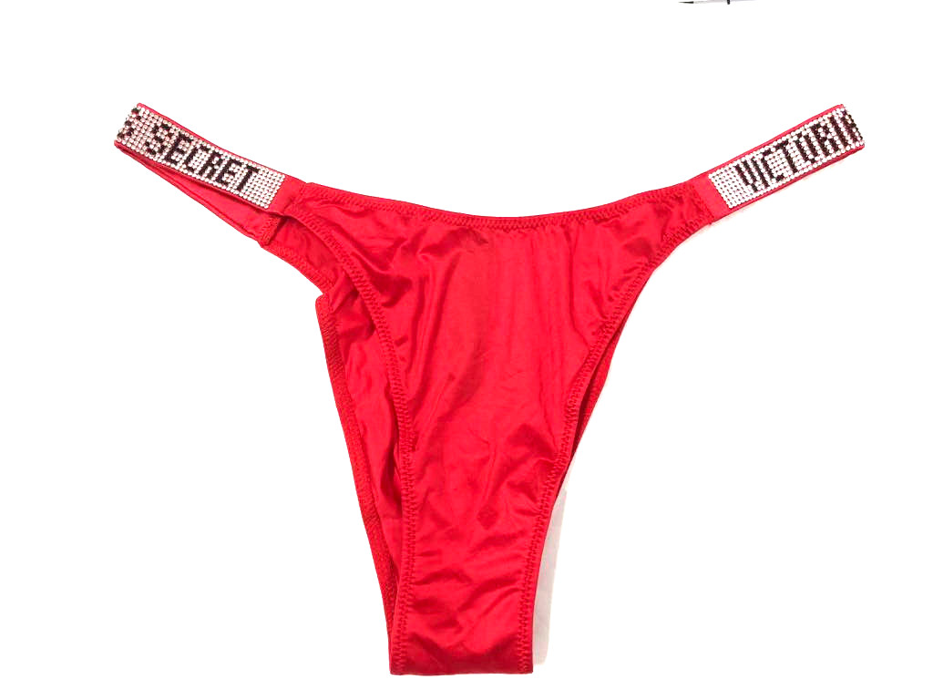 Victoria’s Secret Very Sexy Bombshell Shine Brazilian Panty, Lipstick Red M NWT