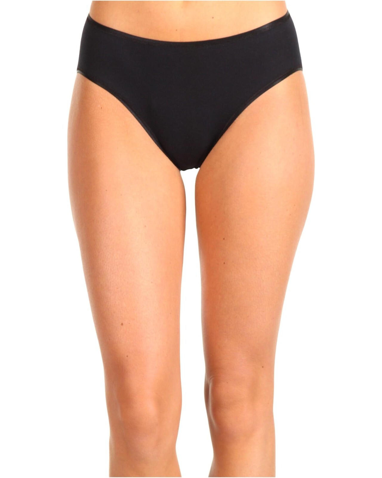 Hanro Cotton Seamless Hi-Cut Full Brief Panty Black L30803 Womens Size XS
