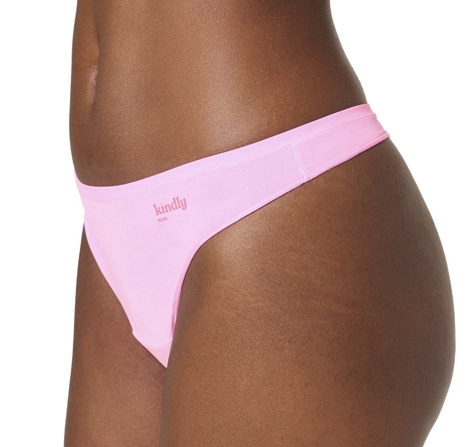 Kindly Yours So Comfy Thong Underwear 4-Pack XXL (20)Pink,Magenta,Stripe,Black