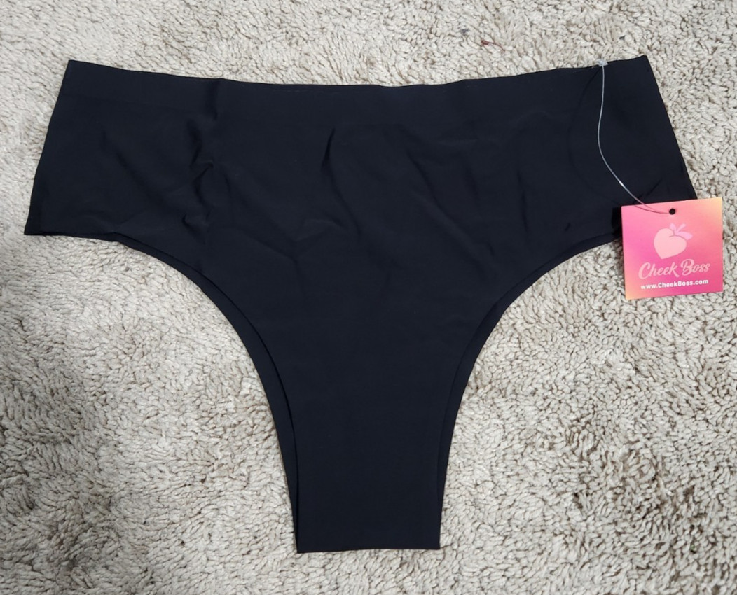 Cheek Boss Panty Womens M Cheeky Underwear Solid Black Panties