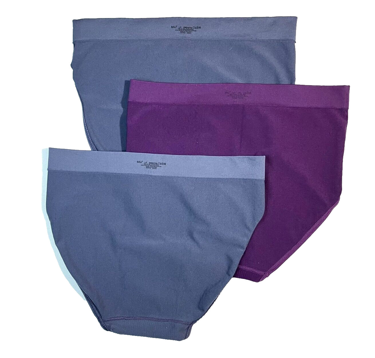 NWOT 3-Pack Bali Women’s L One Smooth U All-Over Smoothing Hi Cut Brief 2362