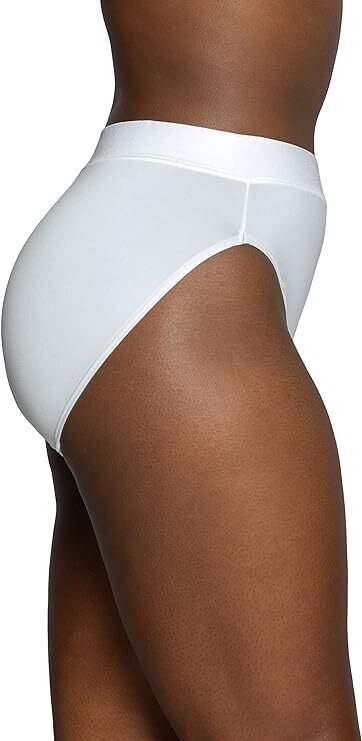 3 Pack Vanity Fair Beyond Comfort Hi Cut Panties Seamless #13212 WHITE Sz- 6~7~8