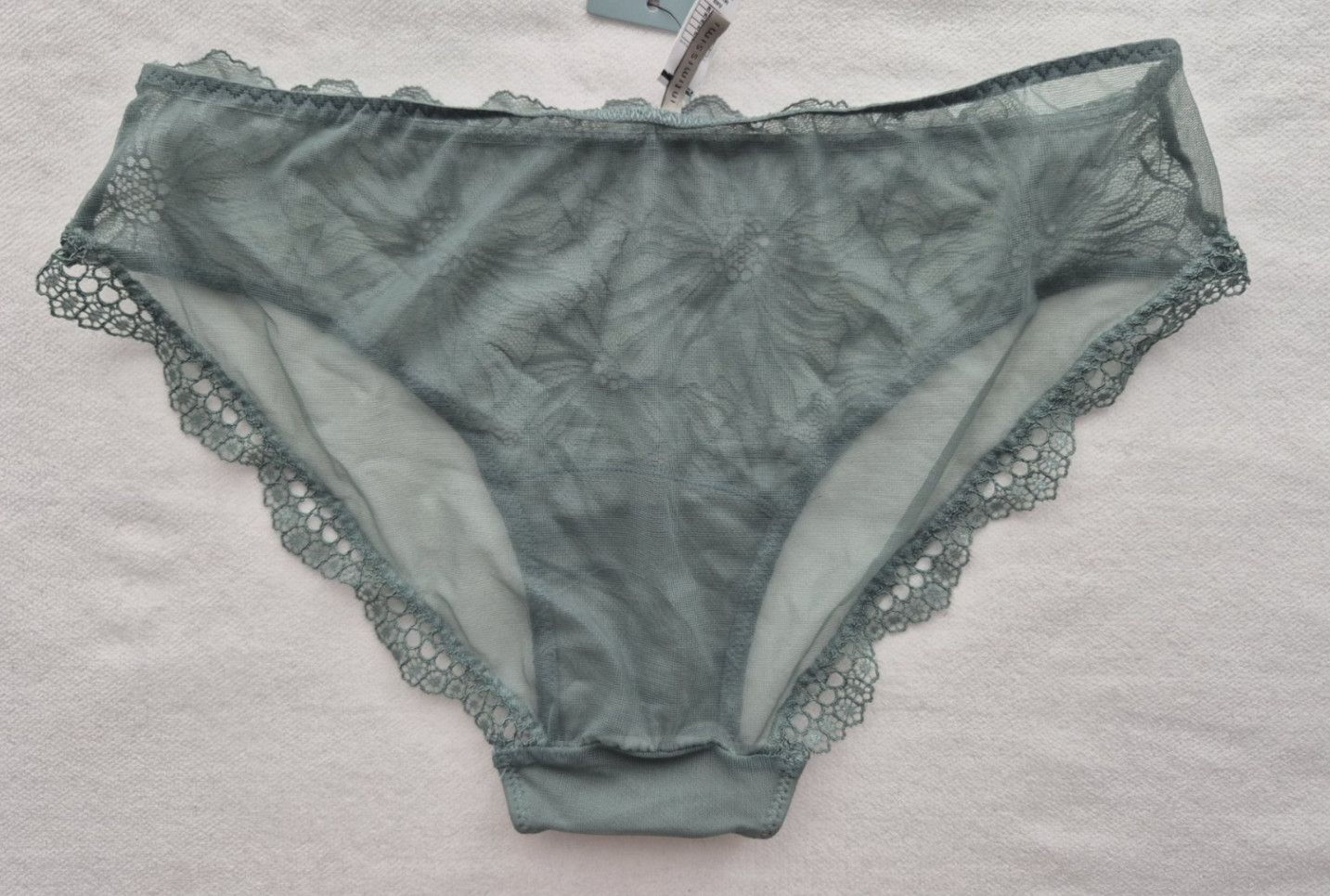 NEW Intimissimi Lace & Tulle Knickers Jade Green Size M