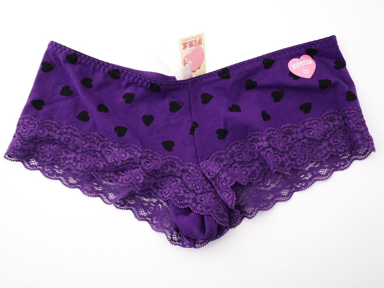 NWT Victoria’s Secret VTG PINK Extra Low Rise Hipster Heart Panties XS X-SMALL
