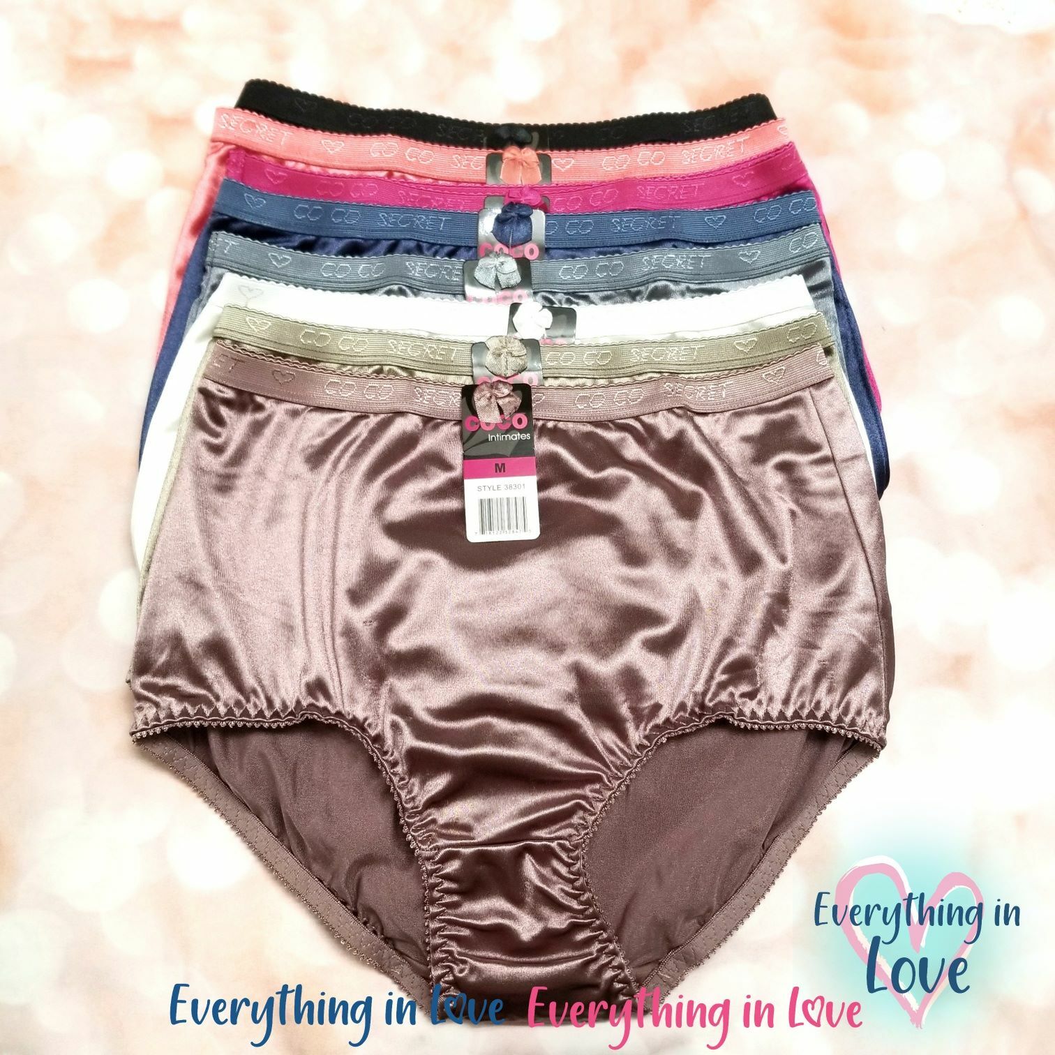 3 6 Women High Waist Full Coverage Shiny Smooth Silky Satin Brief Panties Undies