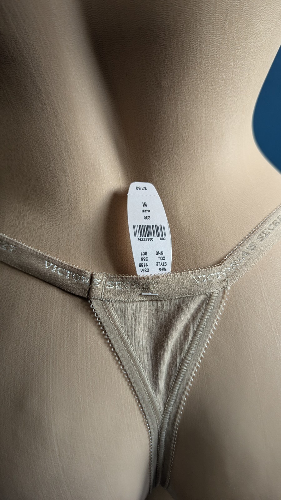 VTG Victoria’s Secret V String Cotton Thong Panties Sz M 2009 NWT HTF 95% Cotton