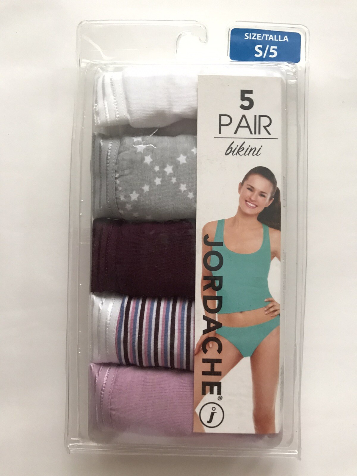 5 Pair Jordache Women Cotton Bikini S M L XL 2XL New