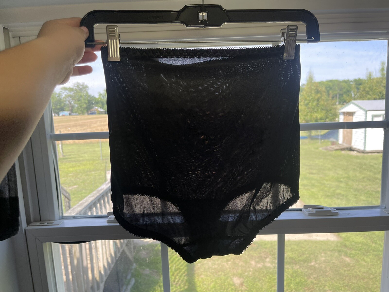 ✅Vtg ✅Nylon Panties ✅Granny High Waisted ✅Cotton Crotch ✅Black ✅Sz 1X ✅Silky