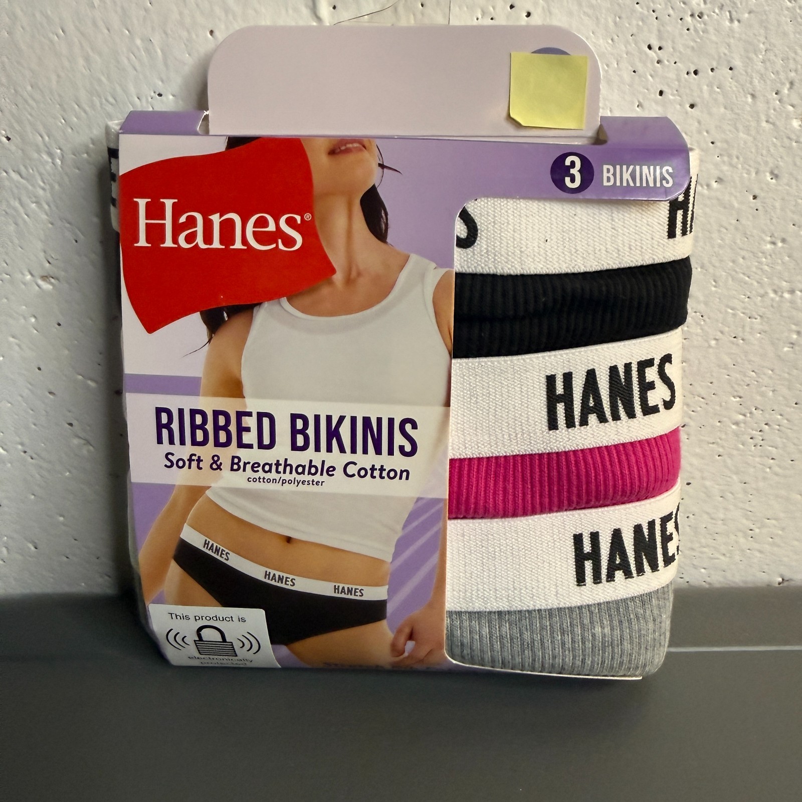 Hanes Women’s Ribbed Bikinis Panties 3-Pack Soft Breathable Cotton Large (7)