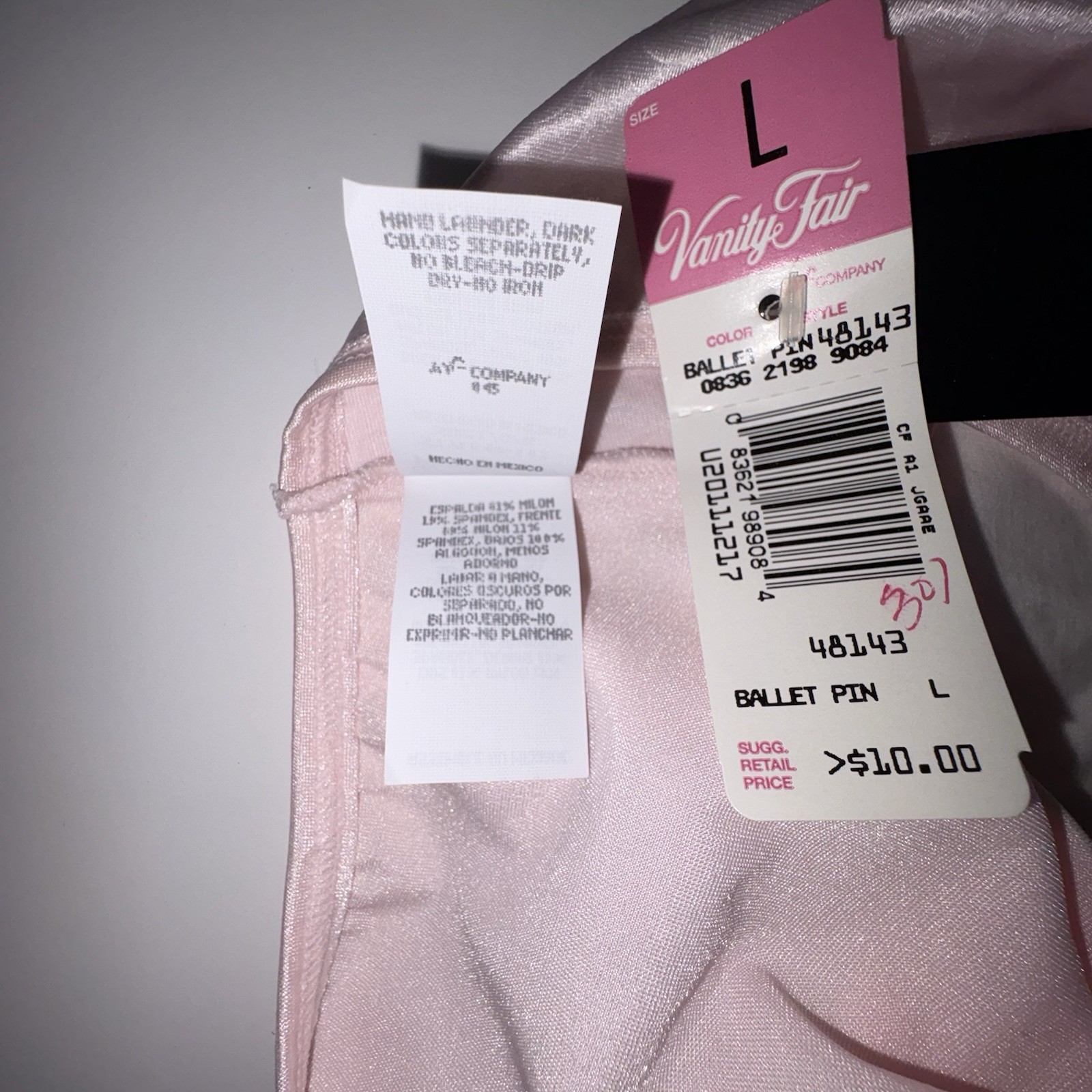 Vtg Vanity Fair Body Sleeks Hi-Cut Brief Panties Silky Ballet Pink Size Large