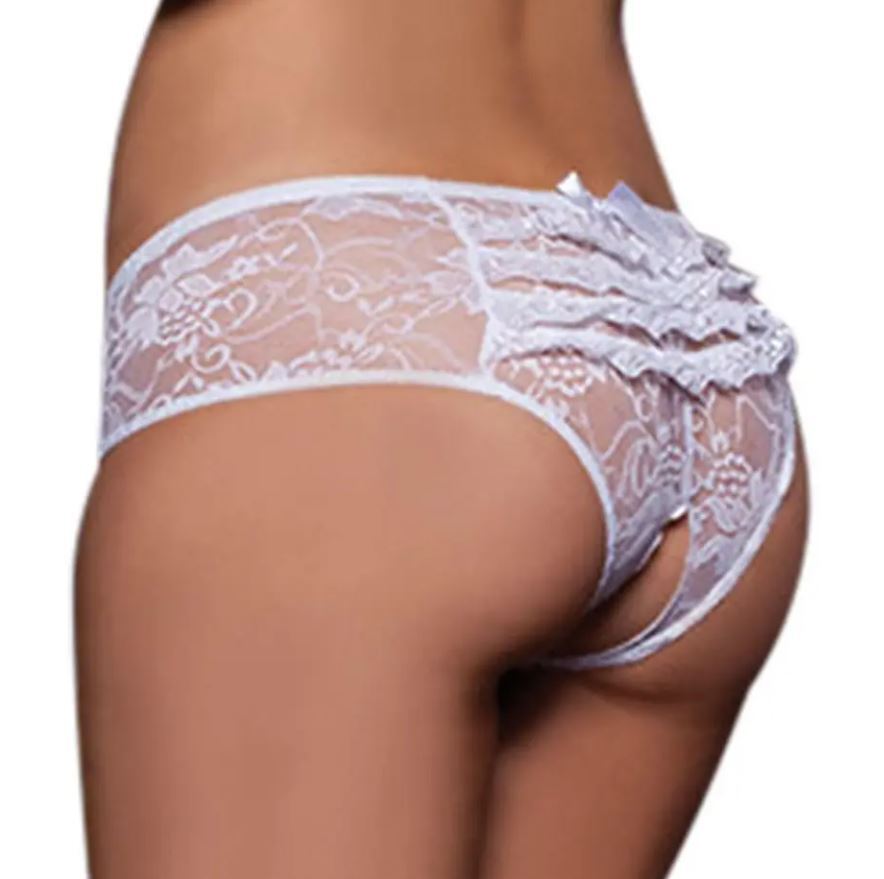Floral Briefs Underwear Lingerie G-string Panties Women’s Crotchles Thongs Lace
