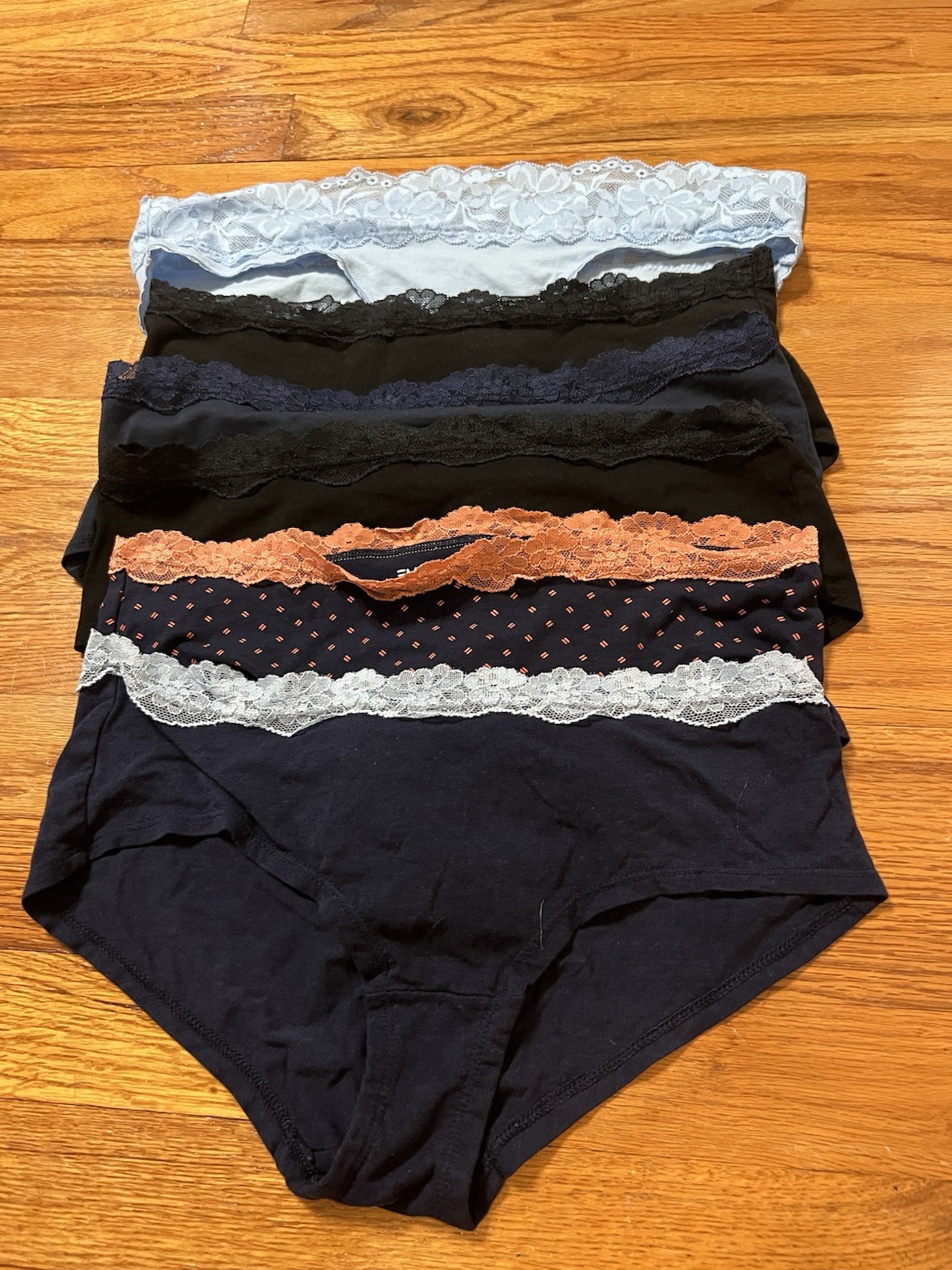 Emprella Panties Bundle Black, Light Blue, & Dark Blue Size Large