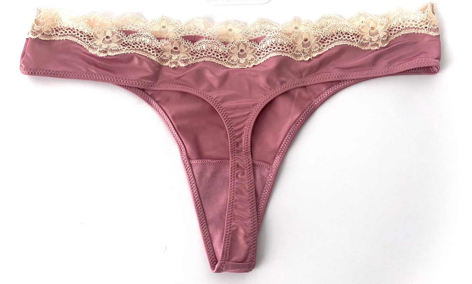 Victoria’s Secret Thong Panty Dusky Mauve Stretchy Second Skin Dream Angels M