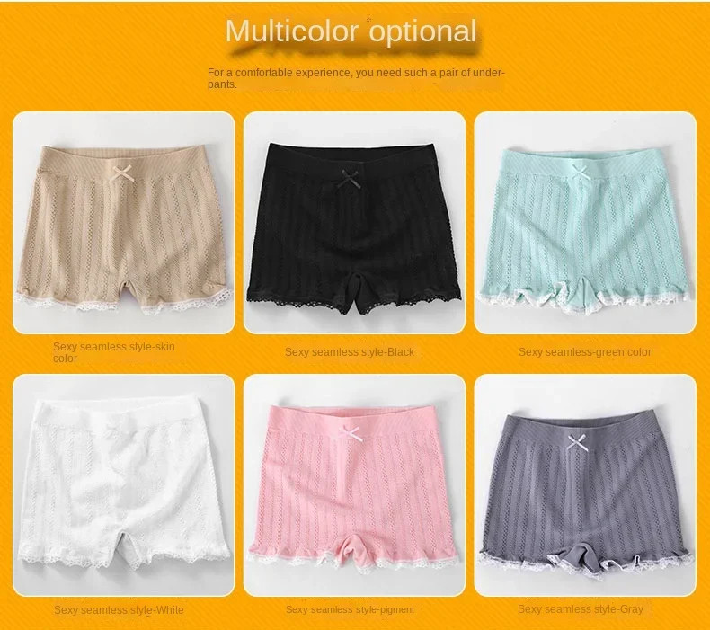 Lace Seamless Safety Shorts High Stretch Briefs Under Skirt Panty Underwear