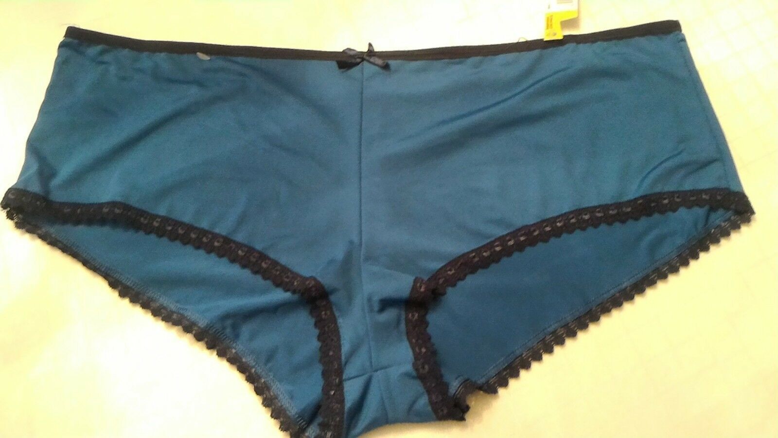 panties WOMENS boy SHORTS (size 2X) STEEL BLUE Lace TRIM