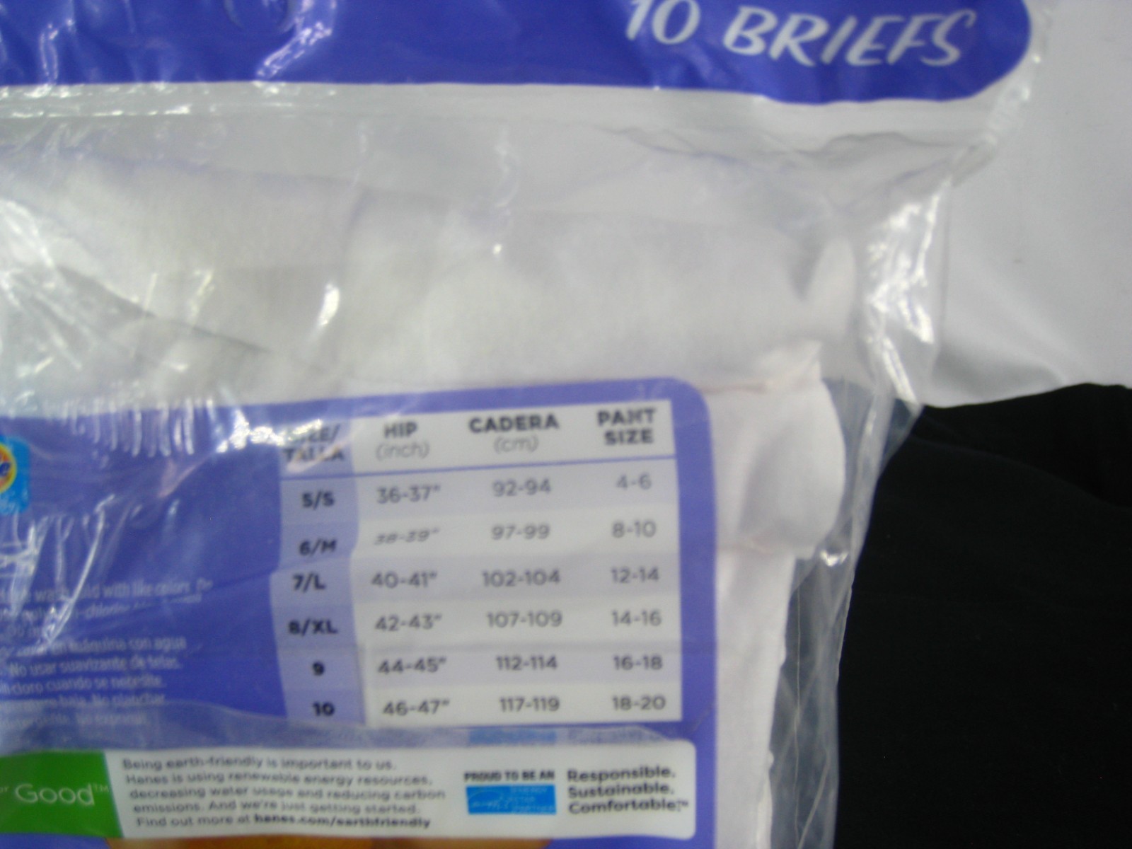 Hanes Breathable Cotton Tagless Briefs 10pk Women Size 6/M No Ride Up Waistband