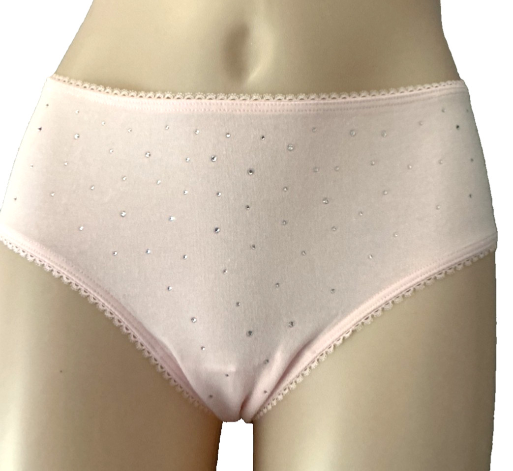 NWT Victoria’s Secret Stretch Cotton Pink Sparkle Hiphugger Panty size Large L