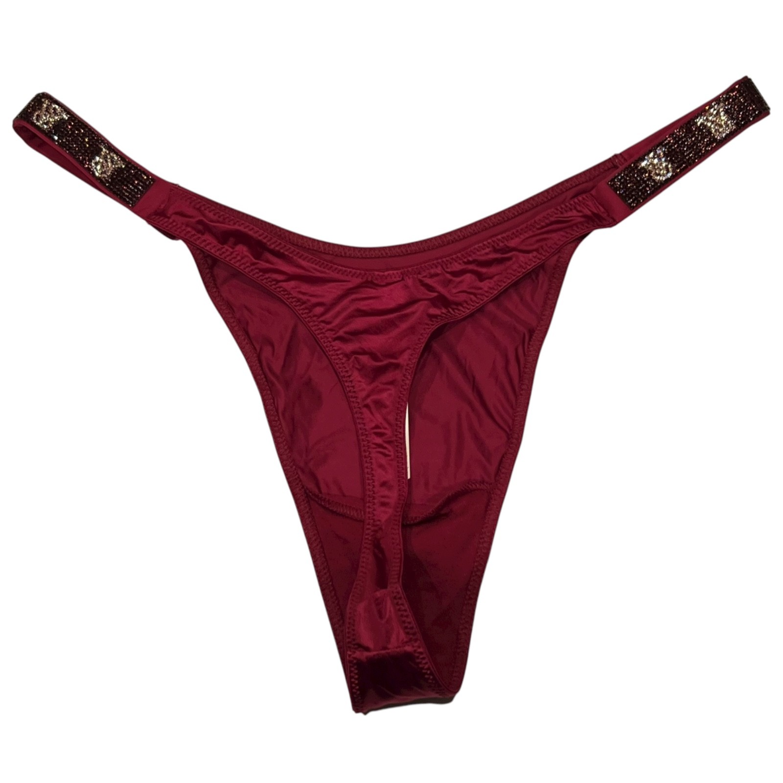 NWT VICTORIA’S SECRET Very Sexy Thong Sz XS-S-M-L-XL Red Purple Burgundy Bling