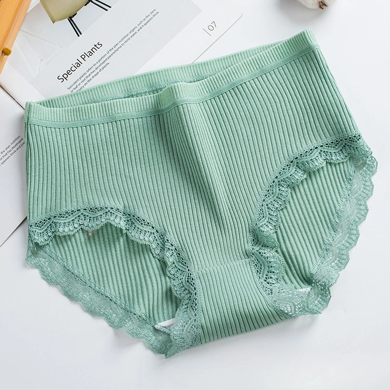 Lace Brief Panties High Waist Hip Lift Comfort Underwear Women Cotton Crotch