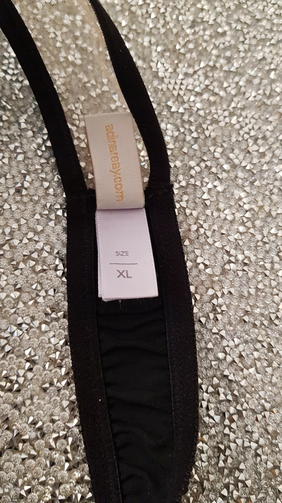 Adina Reay Mesh Sheer Thong black and nude Designer Sexy Rare Posh Erotic XL