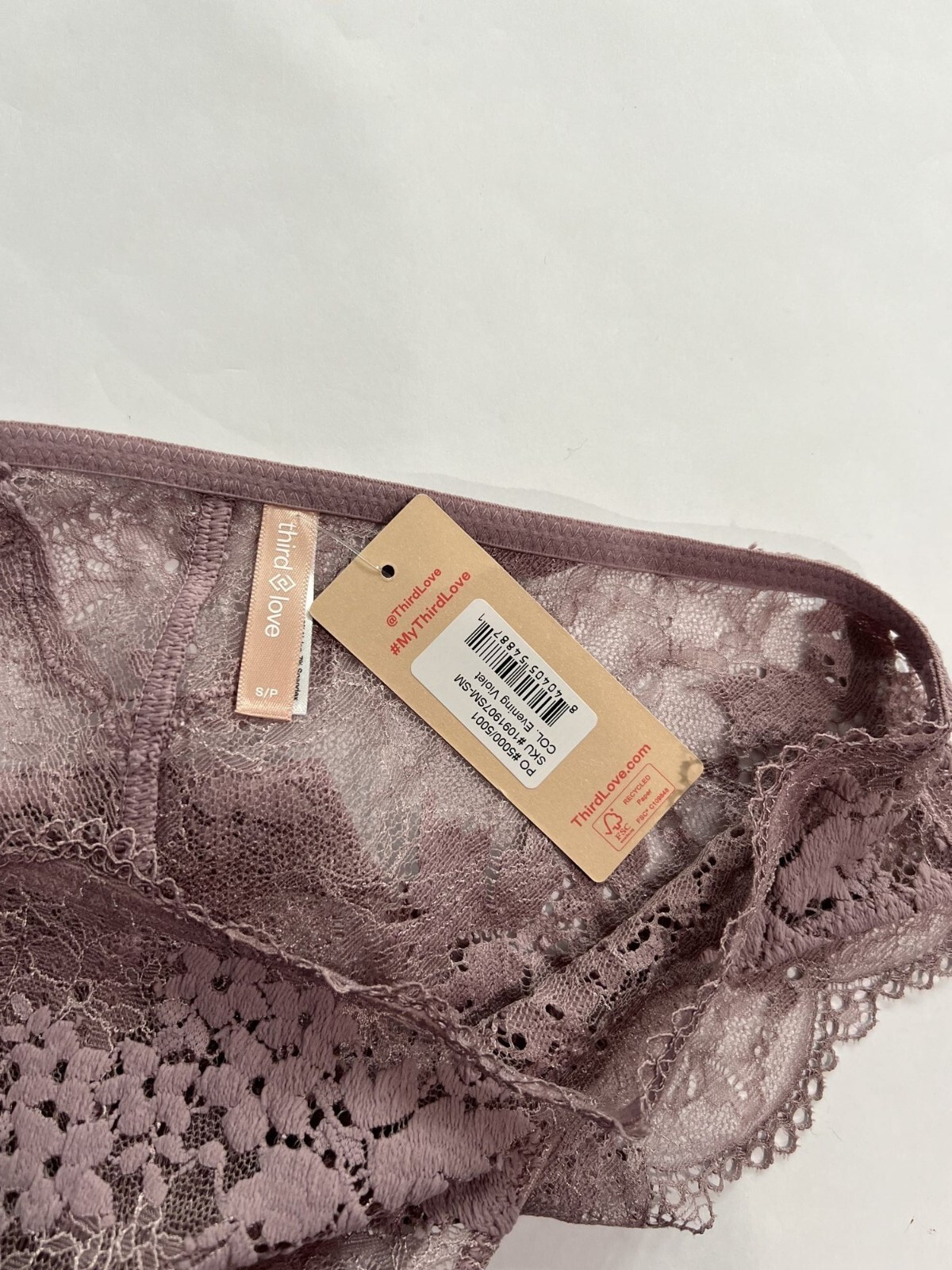 Thirdlove All Day Lace Bikini Panty in Evening Violet