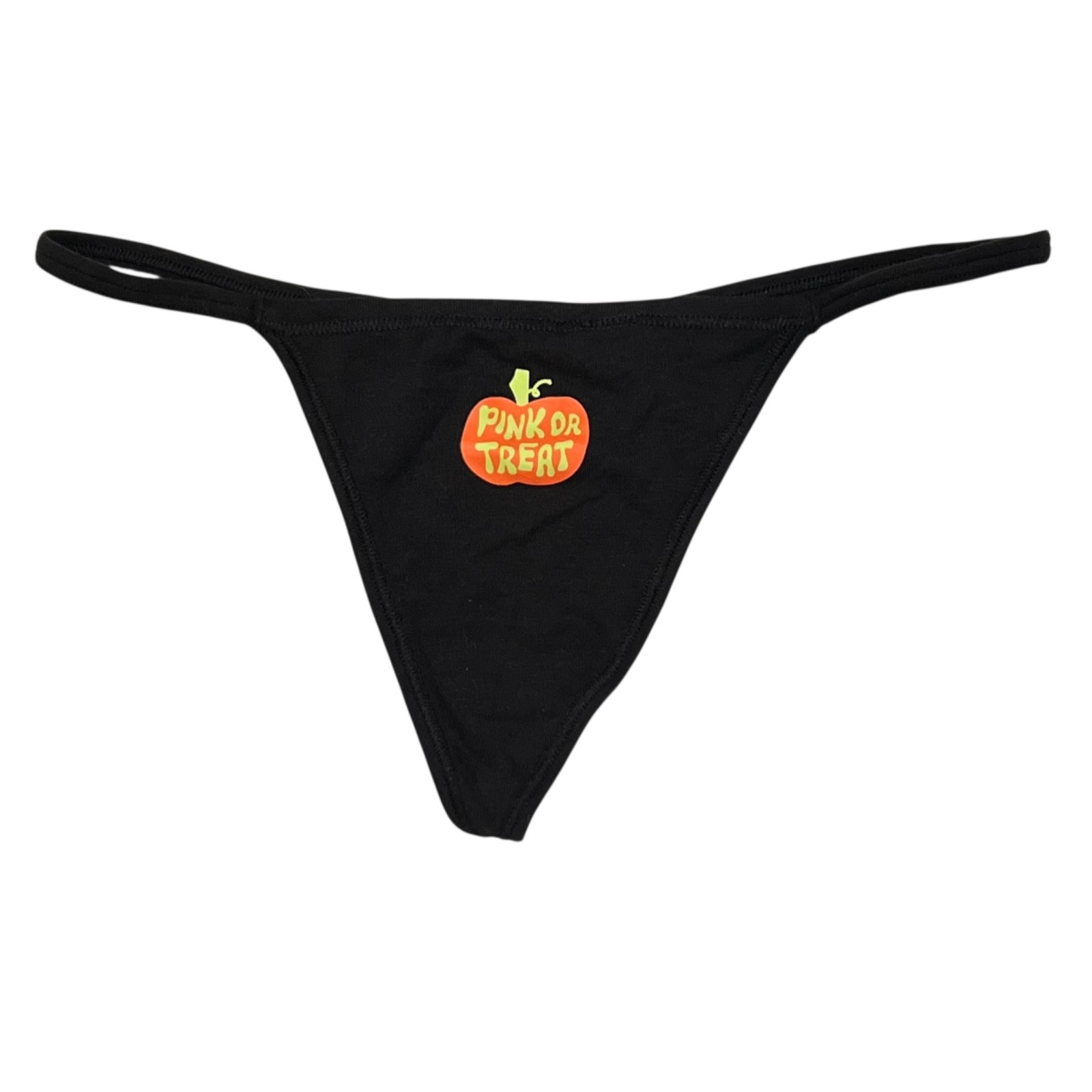 NWT VICTORIA’S SECRET Pink V String Pantie Sz S-M-L-XL Black Pink Or Treat