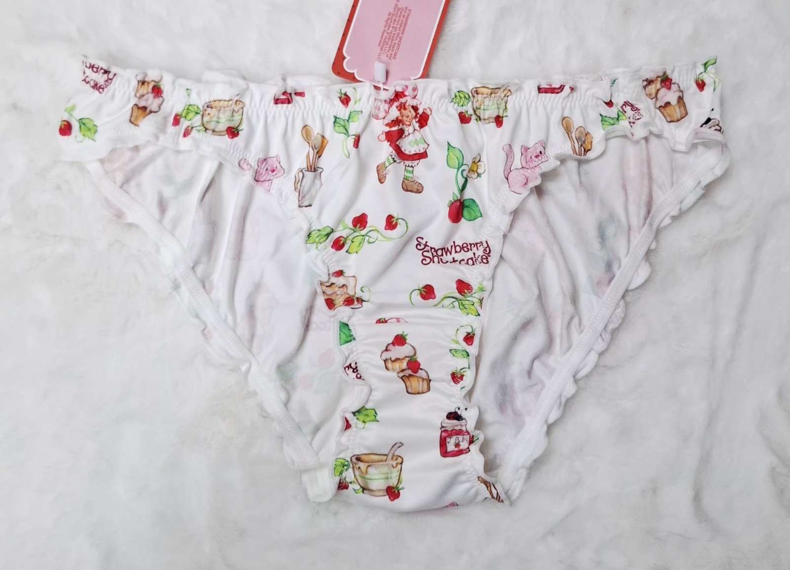 Cute Retro Kink Silky Soft Strawberry Shortcake CD TV Sissy Brief Panties M 10