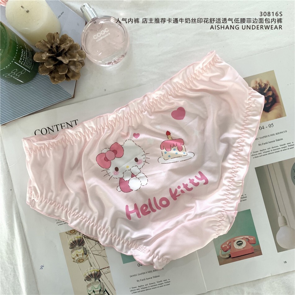 NEW 4pcs/Set KT Kitty Melody Anime Panties Underwear Briefs Lace Girl underpants