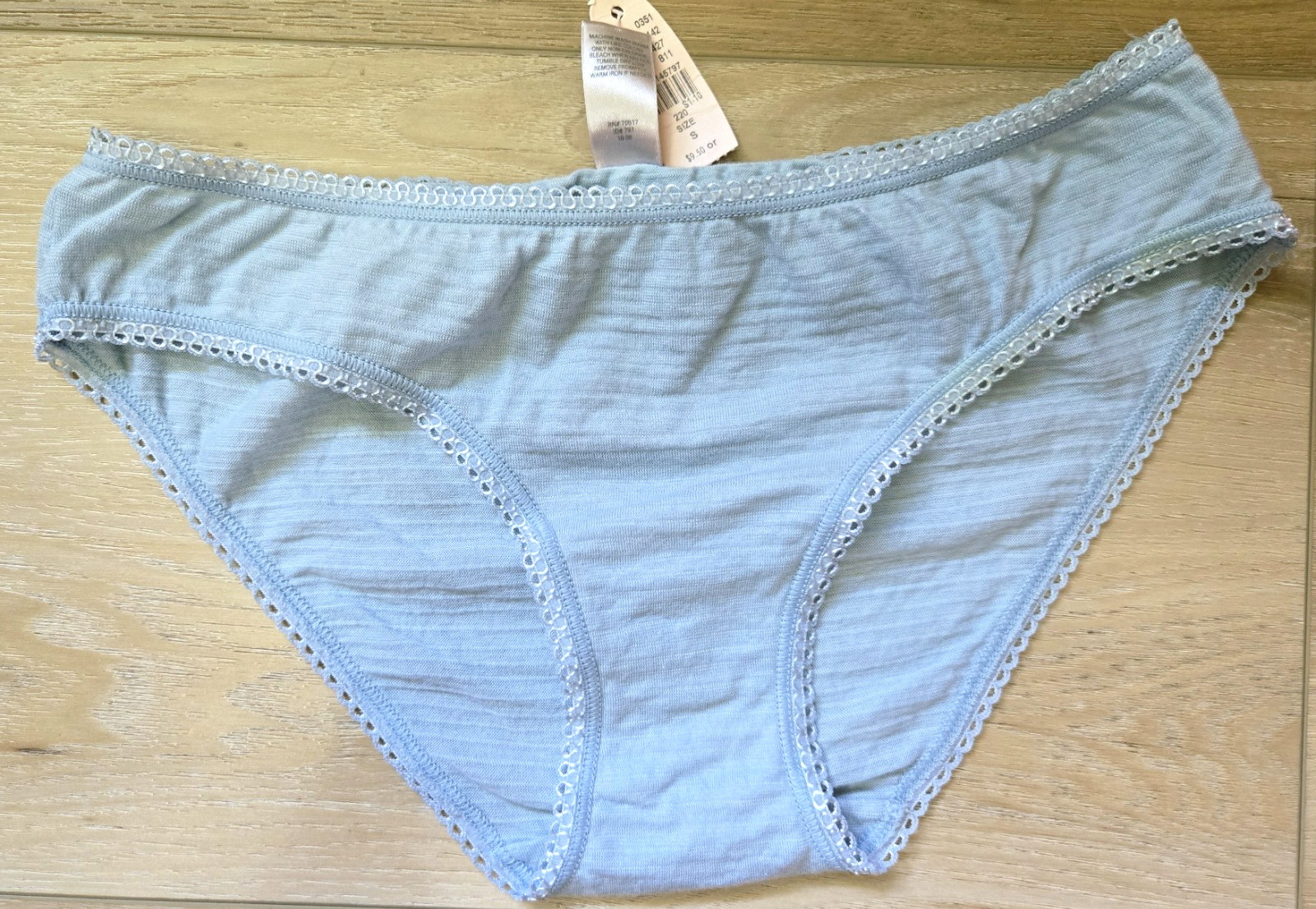 NWT Vintage Victoria’s Secret Blue Lightweight 100% Cotton Hiphugger Panties S