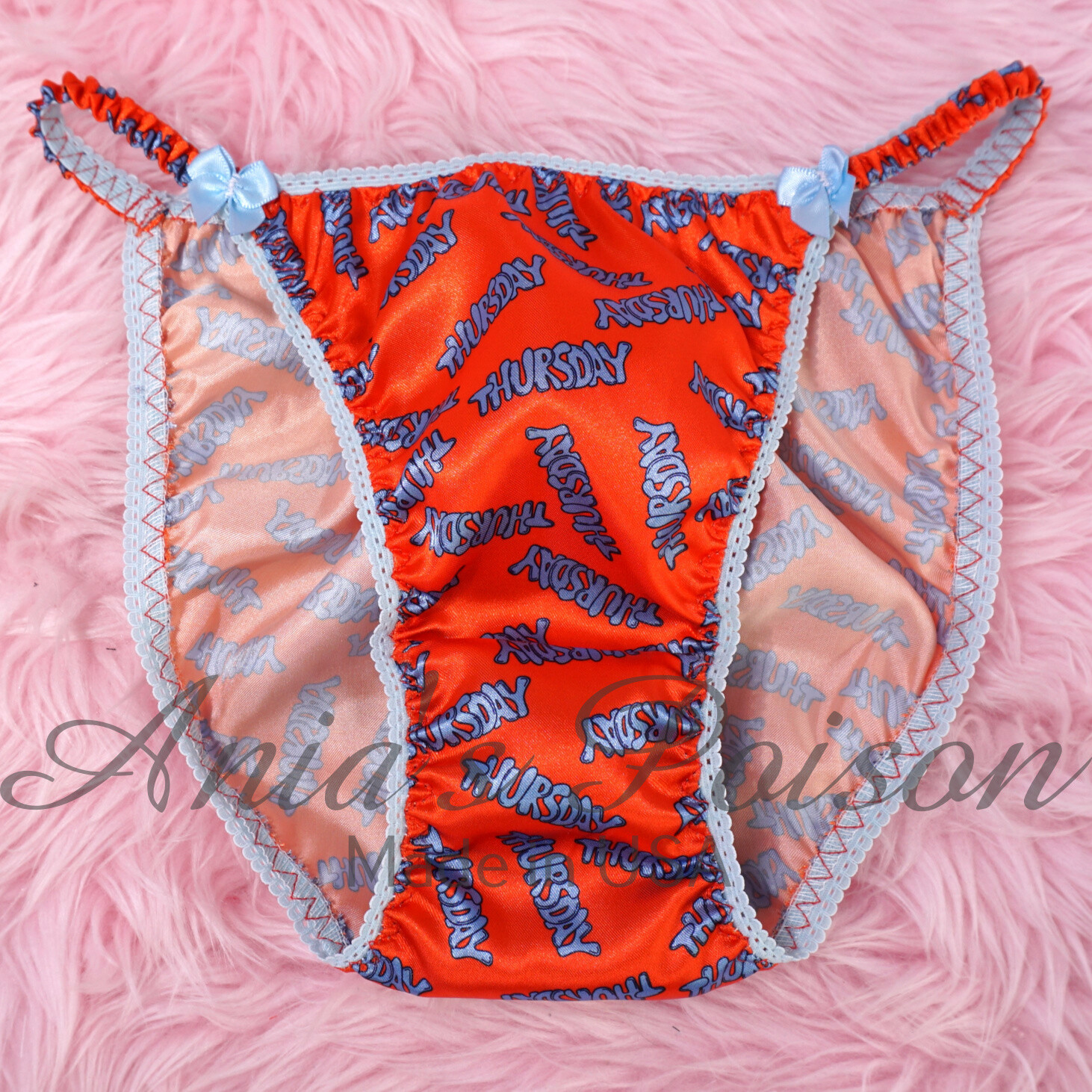 Satin Sissy Ladies panties – Days of the Week DUCHESS CUT string bikini 5-9