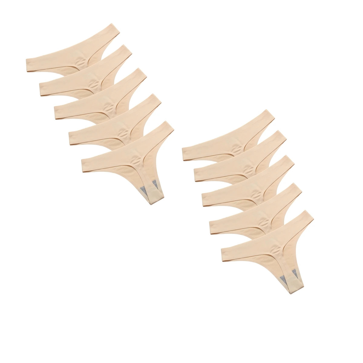 Seamless G String Panties Women’s Low Rise Solid Soft Stretch Underwear 10 Pcs