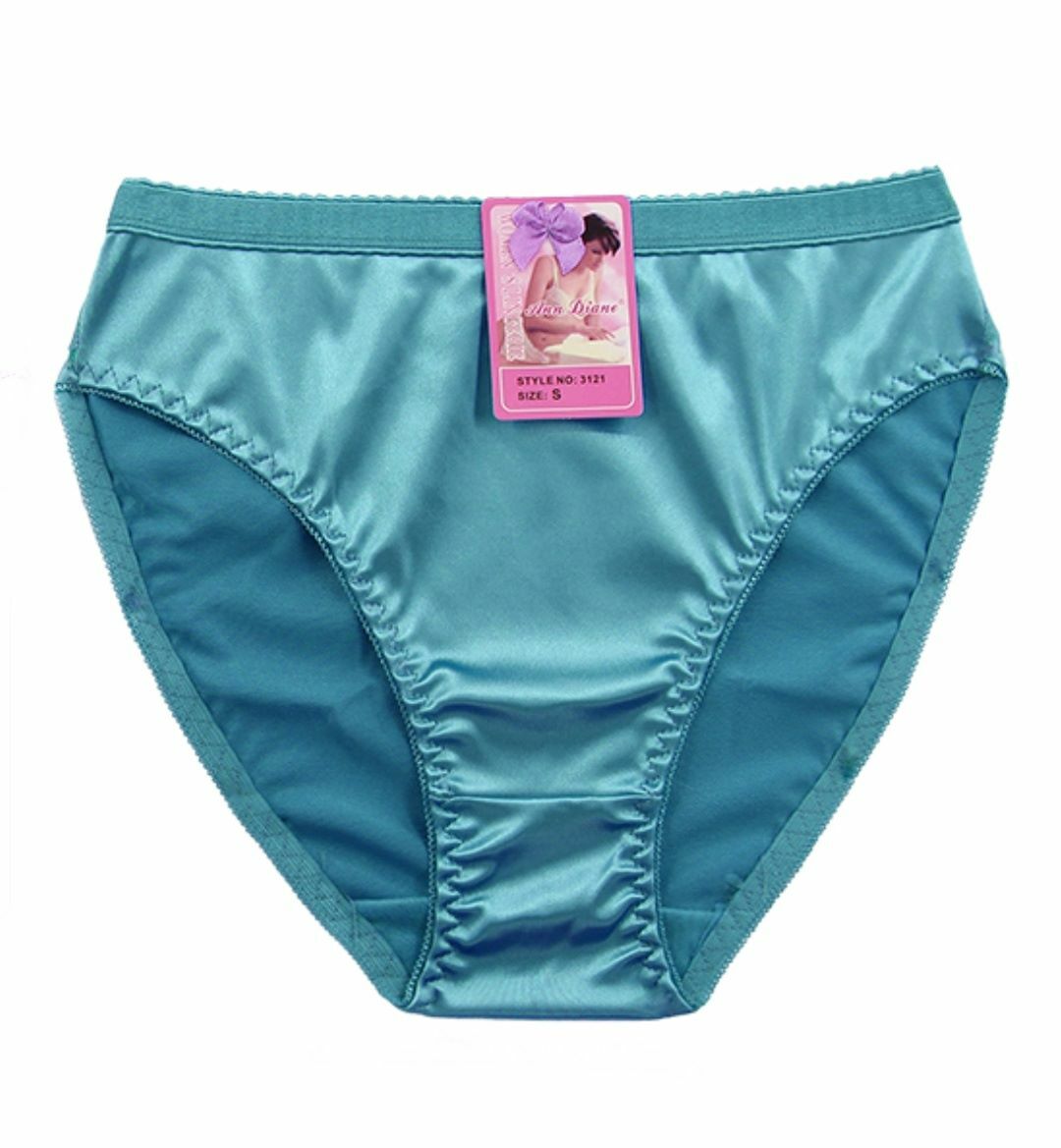 Women High Cut Full Coverage Comfort Satin Shiny Bikini Panty Underwear