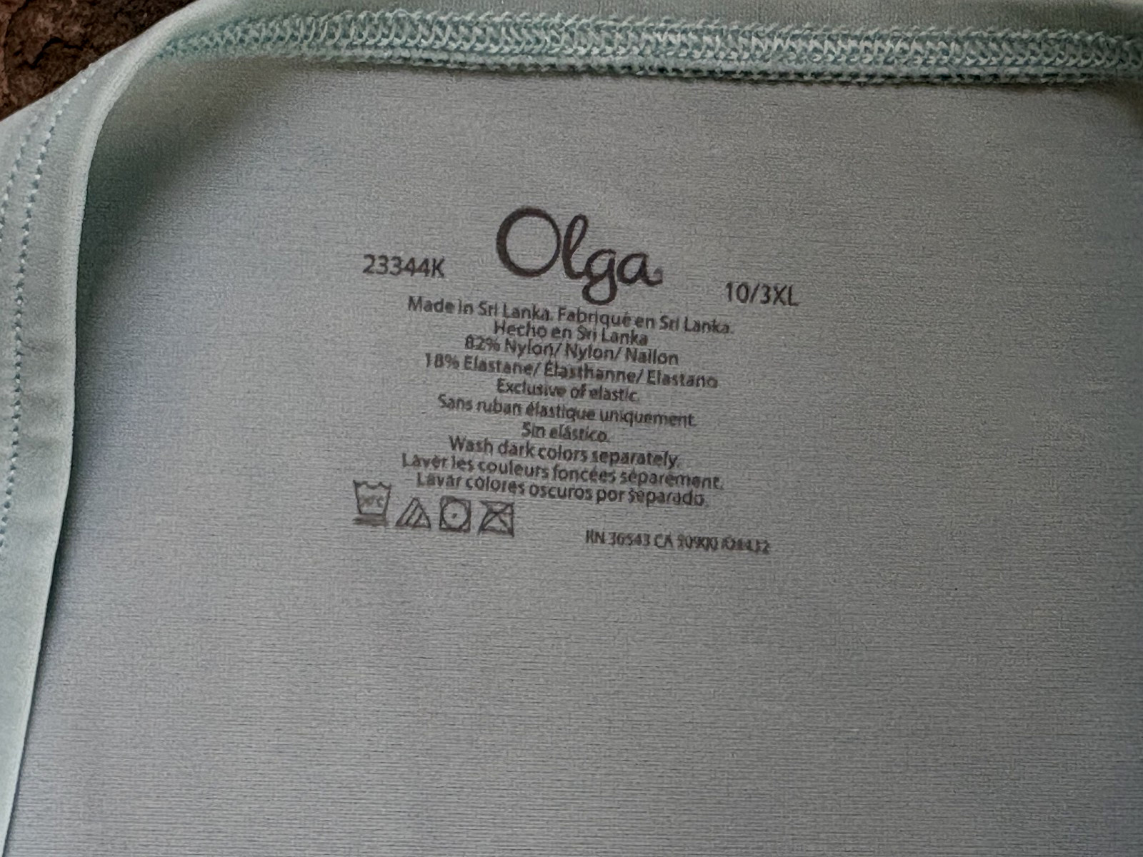 Olga 10/3XL AQUA Blue Tummy Toner Light Shaping Brief Style #23344