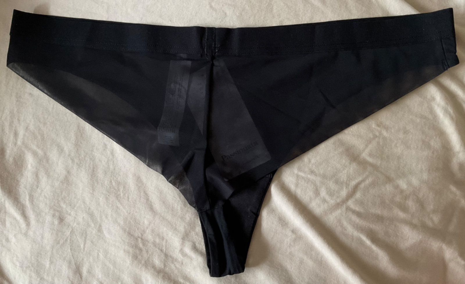 Passionata – Black High Leg Style Knickers Fine Mesh Back Size Large – BNWT