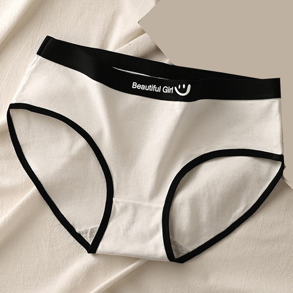 Mid Waist Briefs Elastic Underwear Polyester Spandex Fabric Medium Elasticity